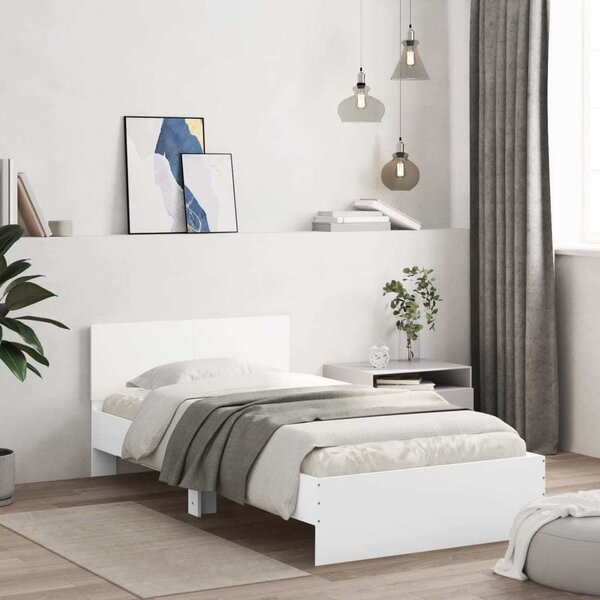 VidaXL Postel bez matrace s čelem [838618] Barva: Černá, Velikost: 120 x 200 cm (rám 203 x 125 x 70 cm)