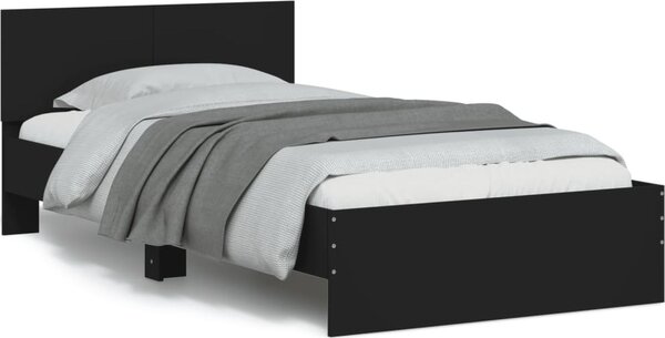 VidaXL Postel bez matrace s čelem [838618] Barva: Černá, Velikost: 120 x 200 cm (rám 203 x 125 x 70 cm)