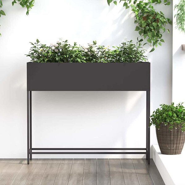 VidaXL Vyvýšený zahradní květináč Ocel [865889] Barva: Bílá, Velikost: 60 x 26 x 45 cm