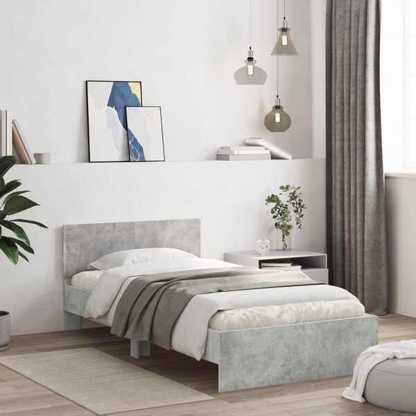 VidaXL Postel bez matrace s čelem [838618] Barva: Černá, Velikost: 120 x 200 cm (rám 203 x 125 x 70 cm)