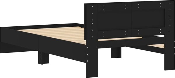 VidaXL Postel bez matrace s čelem [838618] Barva: Černá, Velikost: 120 x 200 cm (rám 203 x 125 x 70 cm)