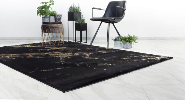 KOBEREC TKANÝ NA PLOCHO, 80/150 cm černá Kayoom - Online Only koberce & rohožky, Online Only
