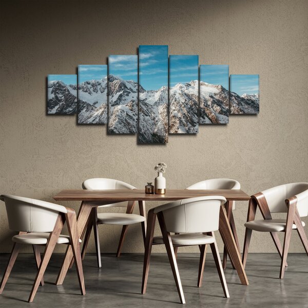 Obraz zasněžených vrcholků, Fiordland (210x100 cm)