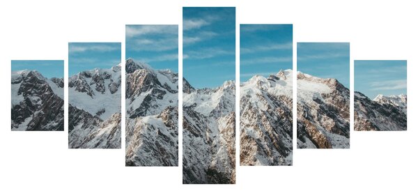 Obraz zasněžených vrcholků, Fiordland (210x100 cm)