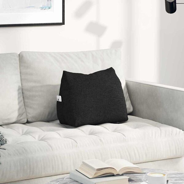 VidaXL Polštář na záda textil [42015017] Barva: Černá, Velikost: 60 x 50 x 20 cm