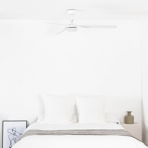 PUNT M LED, bílá, stropní ventilátor s DC motorem - FARO