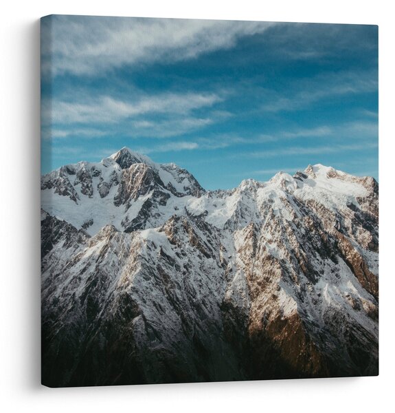 Obraz zasněžených vrcholků, Fiordland (30x30 cm)