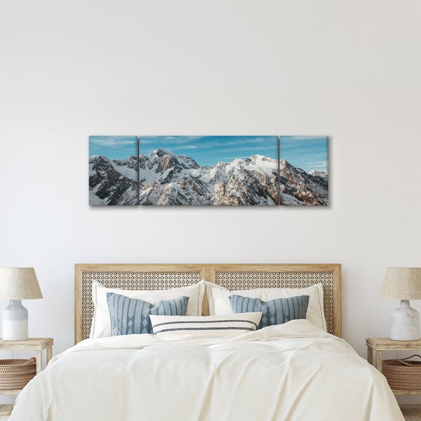 Obraz zasněžených vrcholků, Fiordland (170x50 cm)