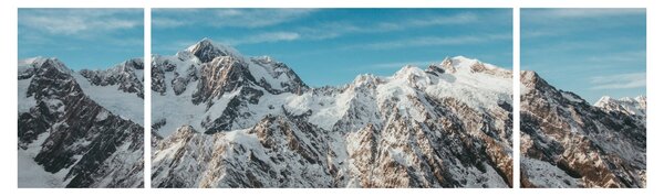 Obraz zasněžených vrcholků, Fiordland (170x50 cm)