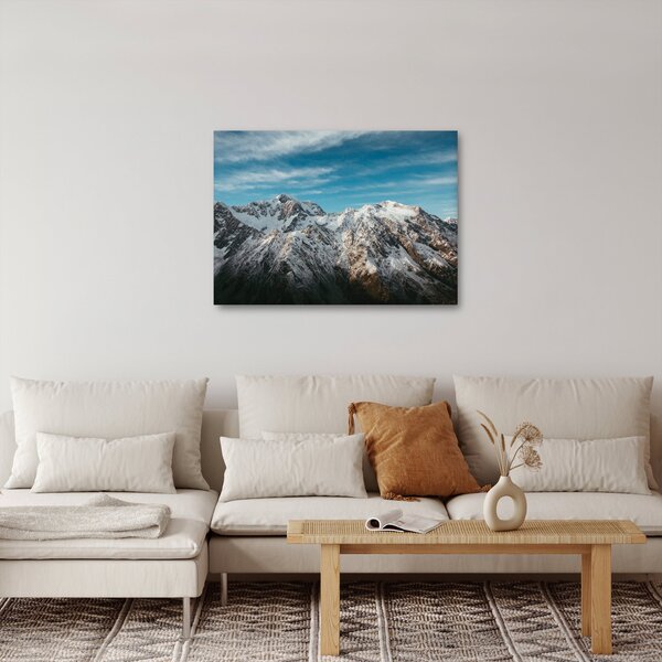 Obraz zasněžených vrcholků, Fiordland (70x50 cm)