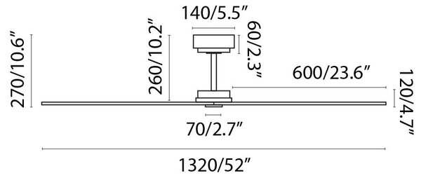MILOS L tmavý stropní ventilátor - FARO