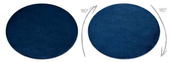 Protiskluzový koberec POSH kruh Shaggy navy granát, plyš