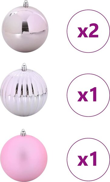 VidaXL Vánoční baňková sada XL Plast [42018863] Barva: Černá, Velikost: Ø 25 cm