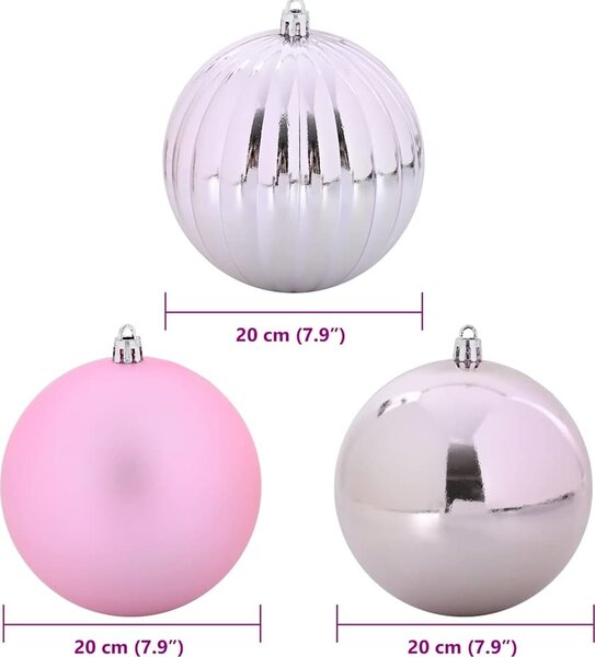 VidaXL Vánoční baňková sada XL Plast [42018863] Barva: Černá, Velikost: Ø 25 cm