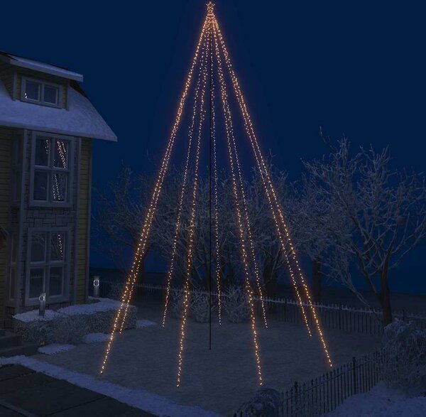 VidaXL Vánoční světelný strom dovnitř i ven 1300 LED [328767] Barva: Studená bílá, Velikost: 800 x 230 cm