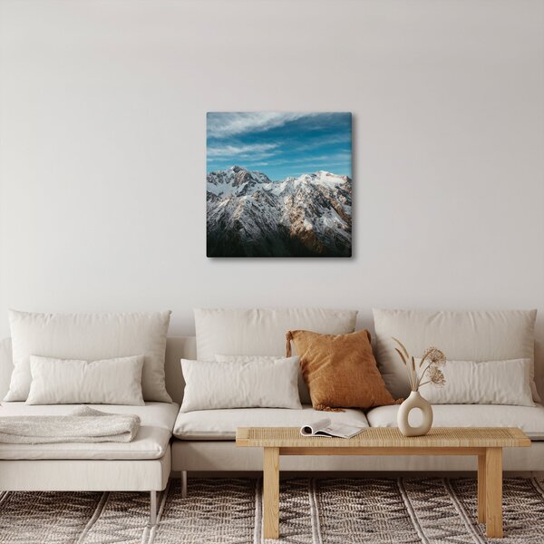 Obraz zasněžených vrcholků, Fiordland (30x30 cm)