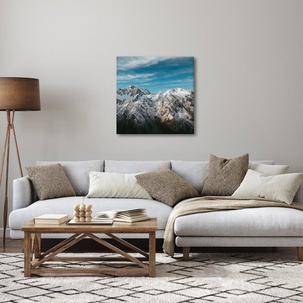 Obraz zasněžených vrcholků, Fiordland (30x30 cm)