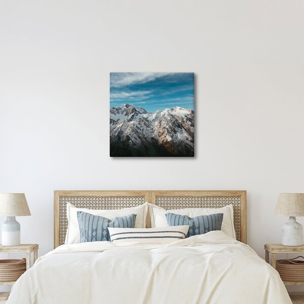 Obraz zasněžených vrcholků, Fiordland (30x30 cm)