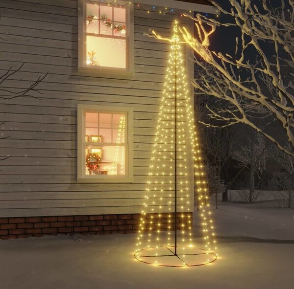 VidaXL Vánoční stromek kužel 1 134 barevných LED diod [343486] Barva: Studená bílá, Velikost: 180 x 70 cm
