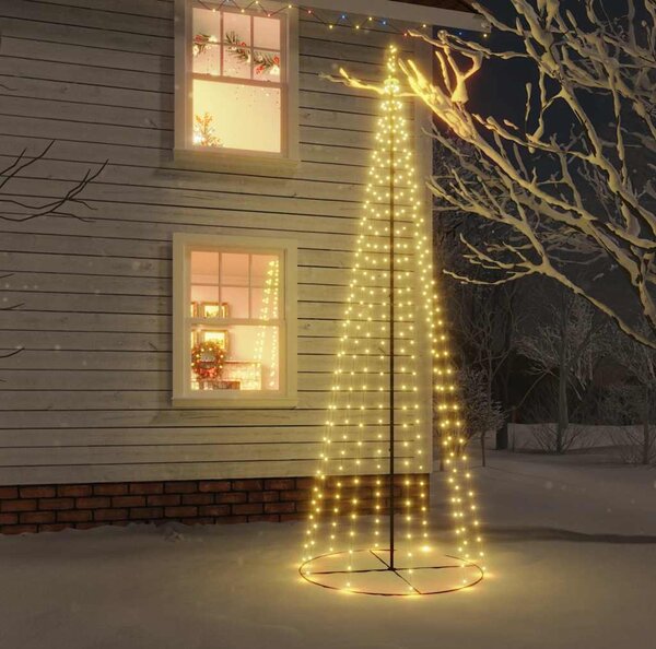 VidaXL Vánoční stromek kužel 1 134 barevných LED diod [343486] Barva: Studená bílá, Velikost: 180 x 70 cm