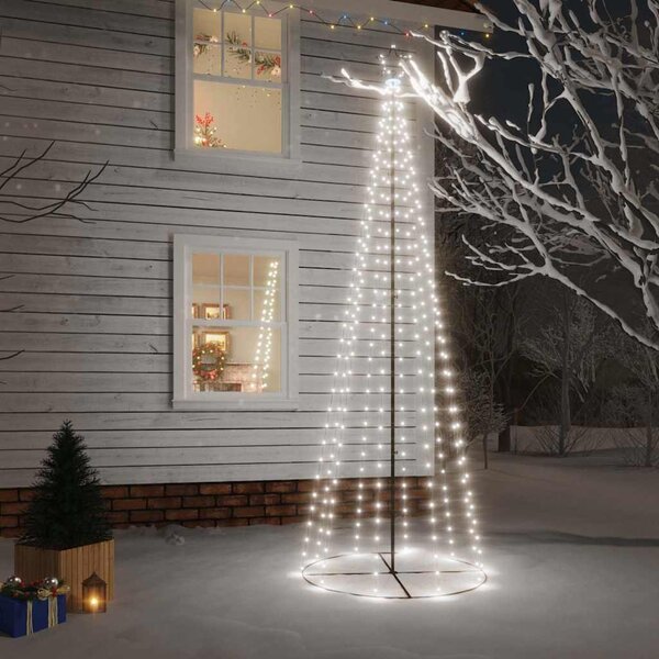 VidaXL Vánoční stromek kužel 1 134 barevných LED diod [343486] Barva: Studená bílá, Velikost: 180 x 70 cm