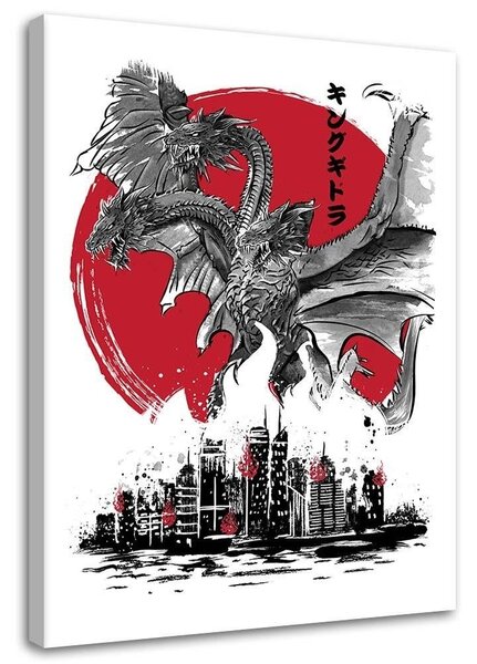 Obraz na plátně Godzilla, film King Ghidorah - Dr.Monekers Rozměry: 40 x 60 cm