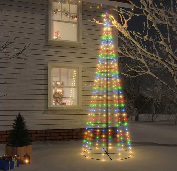 VidaXL Vánoční stromek kužel 1 134 barevných LED diod [343486] Barva: Studená bílá, Velikost: 180 x 70 cm