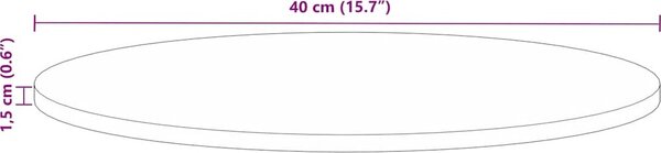 VidaXL Stolní deska kulatá masivní, 15 mm [370017] Barva: Hrubé mangovníkové dřevo (přírodní), Velikost: 60 cm