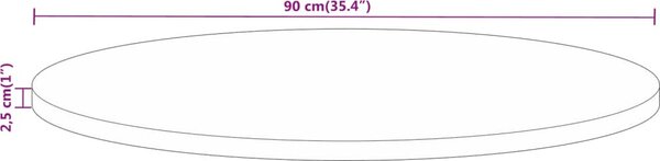 VidaXL Stolní deska kulatá masivní, 25 mm [370032] Barva: Recyklované dřevo (přírodní), Velikost: 50 cm