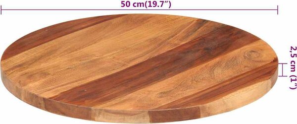 VidaXL Stolní deska masivní akáciové dřevo kulatá 25–27 mm [285973] Velikost: 70 cm 25-27 mm