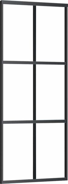 VidaXL Posuvné dveře se sadou kování černé ESG Glass, 3 x 2 grids [3375844] Velikost: 102 x 205 cm (213 cm sliding rail)