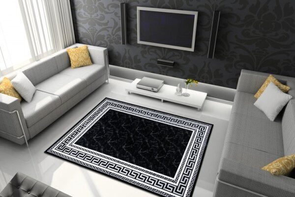 Koberec GLOSS 2813 87 styl, greek - černý, šedý