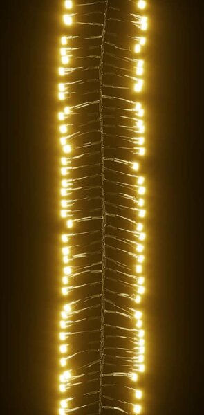 VidaXL Světelný LED řetěz trs se 3 000 LED pastelový barevný PVC [343239] Barva: Teplá bílá a tmavě zelená, Velikost: 17 m