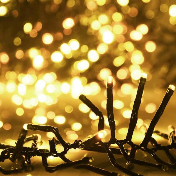 VidaXL Světelný LED řetěz trs se 3 000 LED pastelový barevný PVC [343239] Barva: Teplá bílá a tmavě zelená, Velikost: 17 m