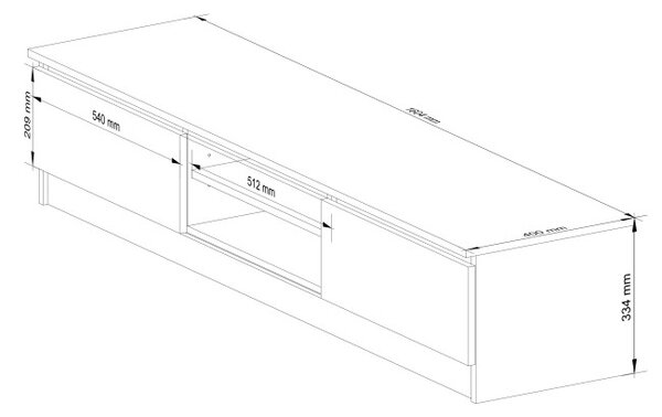 Stolek pod TV RTV K 160 CLP bílý