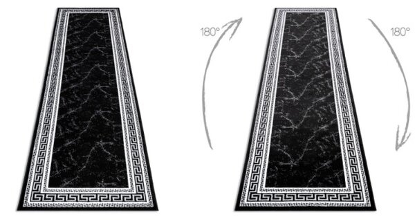 Koberec / Běhoun GLOSS 2813 87 ramka, řecký - černý / šedý