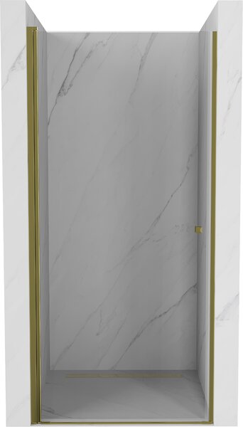 Mexen Pretoria, 1-křídlé sprchové dveře do otvoru 100 x 190 cm, 6 mm čiré sklo, zlatý profil, 852-100-000-50-00