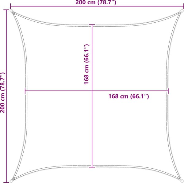 VidaXL Stínicí plachta 100% polyester oxford [42030991] Barva: Bílá, Velikost: 2,5 x 2,5 m