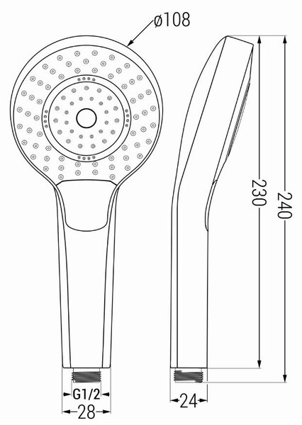 Mexen příslušenství - ruční sprchový set Oval R-05, 3-funkce, zlatá, 785056052-50