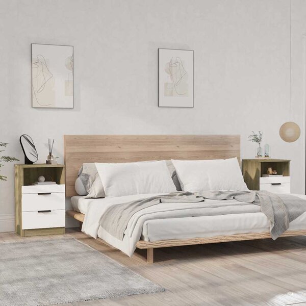 VidaXL Noční stolky 2 ks 40 x 36 x 65 cm kompozitní dřevo [856845] Barva: Bílá