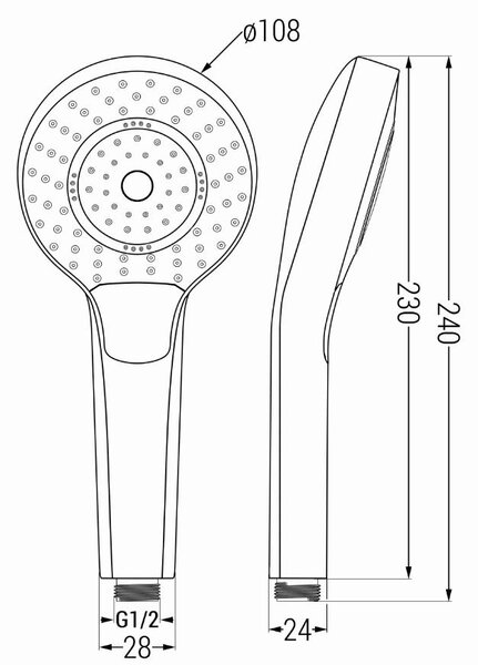Mexen příslušenství - ruční sprchový set Oval R-05, 3-funkce, chrom, 785056052-00