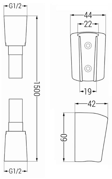 Mexen příslušenství - ruční sprchový set Oval R-05, 3-funkce, chrom, 785056052-00