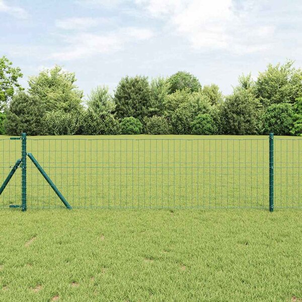 VidaXL Euro plot ocel [42004347] Barva: Zelená, Velikost: 10 x 1,2 m, Velikost mřížky: 100 x 100 mm