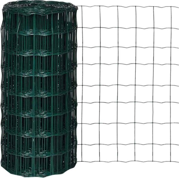 VidaXL Euro plot ocel [42004347] Barva: Zelená, Velikost: 10 x 1,2 m, Velikost mřížky: 100 x 100 mm