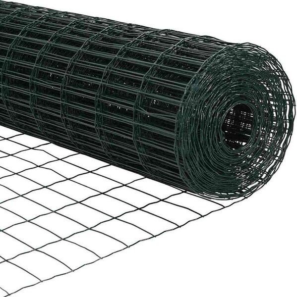 VidaXL Euro plot ocel [42004347] Barva: Zelená, Velikost: 10 x 1,2 m, Velikost mřížky: 100 x 100 mm