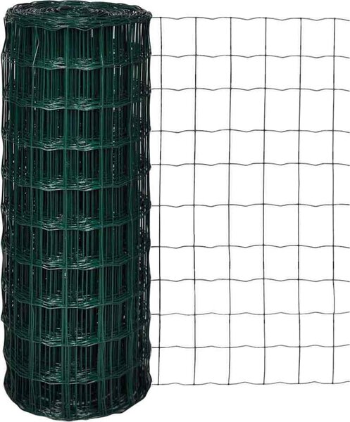 VidaXL Euro plot ocel [42004347] Barva: Zelená, Velikost: 10 x 1,2 m, Velikost mřížky: 100 x 100 mm