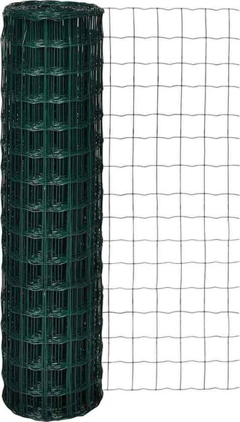 VidaXL Euro plot ocel [42004347] Barva: Zelená, Velikost: 10 x 1,2 m, Velikost mřížky: 100 x 100 mm