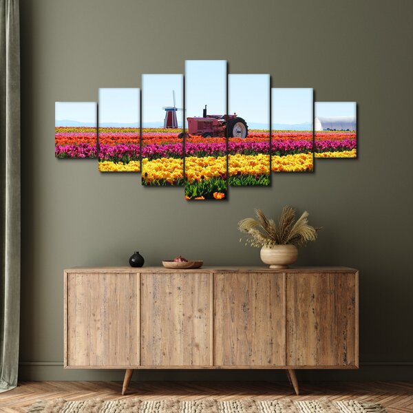 Obraz tulipánové farmy (210x100 cm)