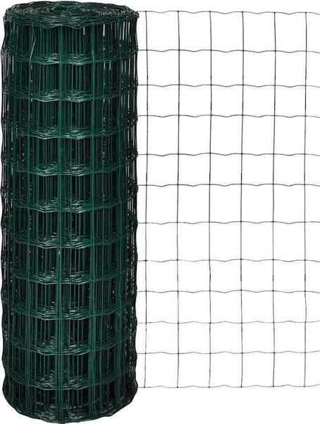 VidaXL Euro plot ocel [42004347] Barva: Zelená, Velikost: 10 x 1,2 m, Velikost mřížky: 100 x 100 mm