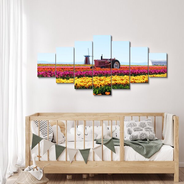 Obraz tulipánové farmy (210x100 cm)